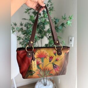 Anuschka Hand Painted Leather Bag Boho Western Fairycore Purse